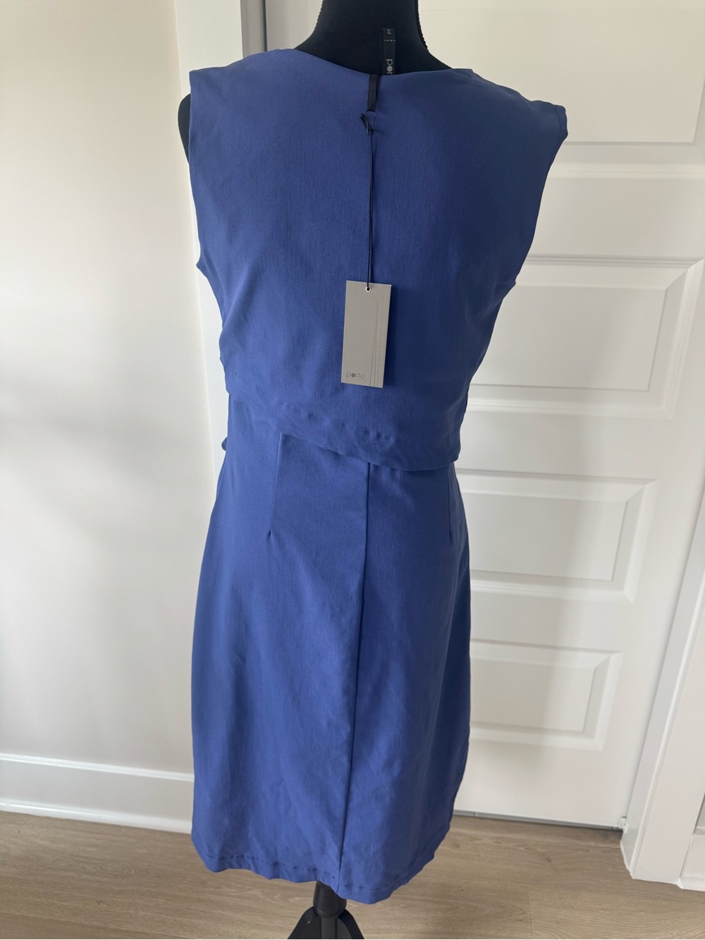 NWT 215$ Porto San Francisco Sleeveless layered Poppycock Dress in Periwinkle M - Picture 5 of 8